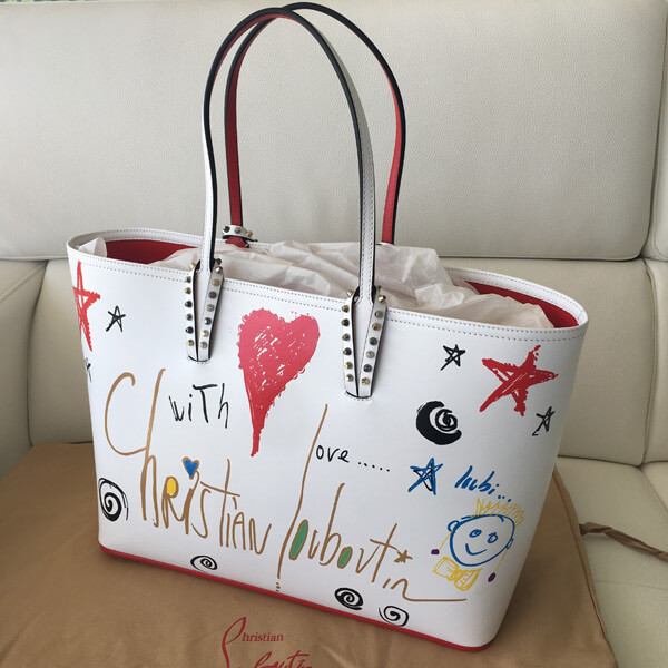 18SS 新作 クリスチャン ルブタンコピー CHRISTIAN LOUBOUTIN CABATA TOTE BAG ☆ 爽やか白！☆11850103047