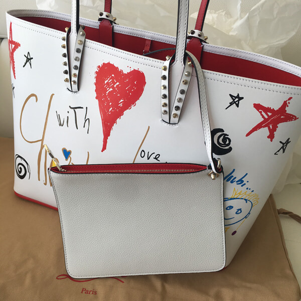 18SS 新作 クリスチャン ルブタンコピー CHRISTIAN LOUBOUTIN CABATA TOTE BAG ☆ 爽やか白！☆11850103047