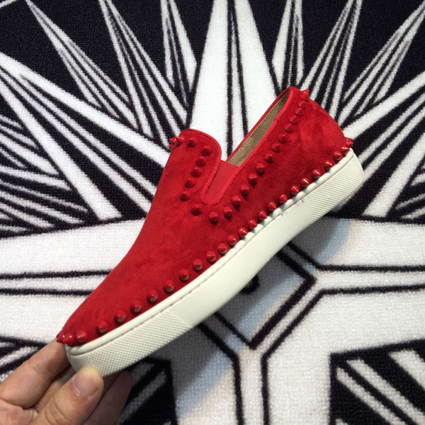 16SS Christian Louboutin クリスチャン ルブタンコピー スリッポン メンズ★Pik Boat 秋ネスエード