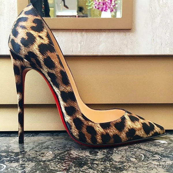 18SS 新作大人気 クリスチャン ルブタンコピー CHRISTIAN LOUBOUTIN★So Kate レオパードサテン 120mm