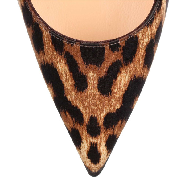 18SS 新作大人気 クリスチャン ルブタンコピー CHRISTIAN LOUBOUTIN★So Kate レオパードサテン 120mm