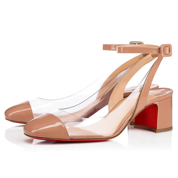 18SS未入荷☆クリスチャン ルブタンコピー CHRISTIAN LOUBOUTIN☆ヌード&PVC Asticocotte サンダル 55mm