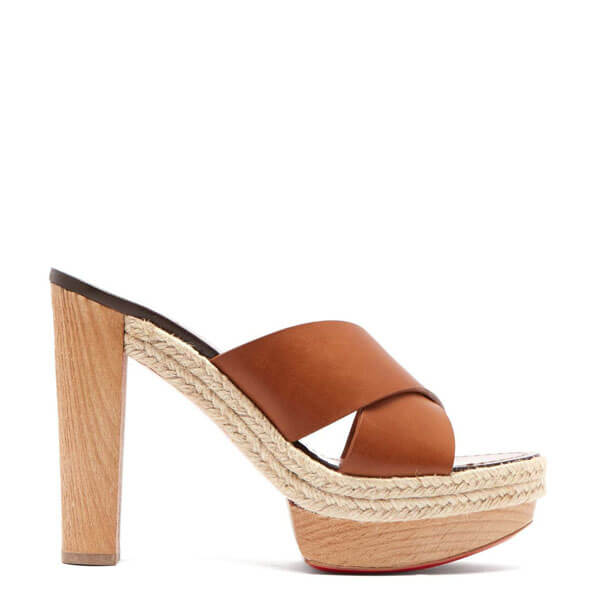 ルブタン サンダル コピー☆Christian Louboutin☆Lagoanaレザープラットフォームmule 130