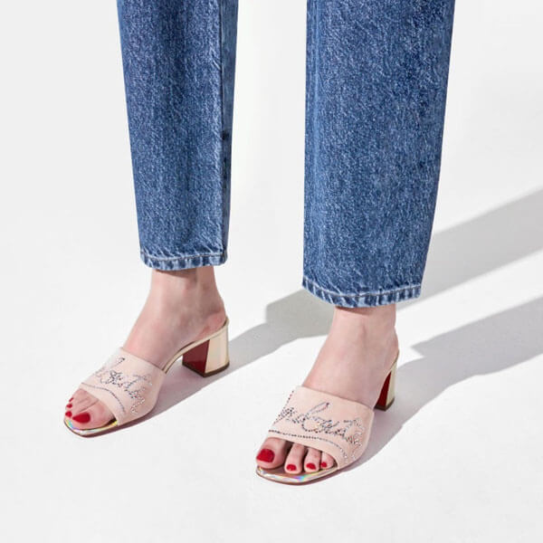 未入荷★ルブタン ミュール コピー Christian Louboutin Dear Home 55 mm ミュール ピンク