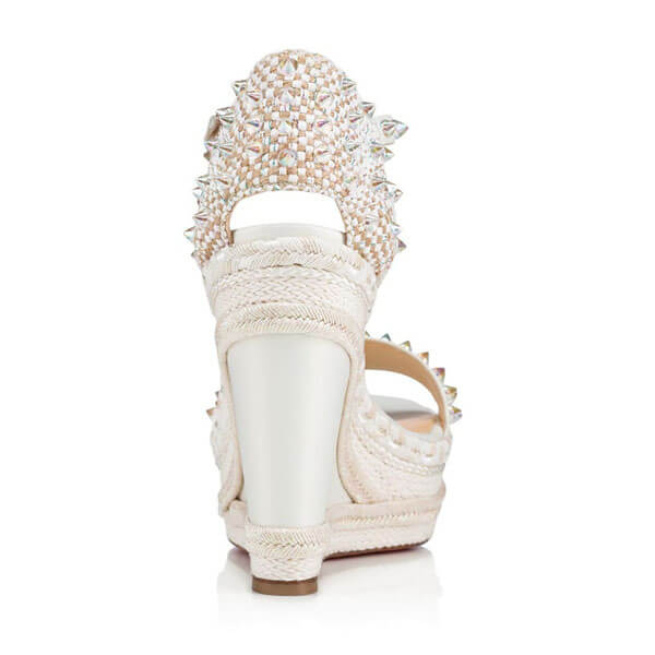 VIPセール☆ルブタン サンダル 偽物☆Christian Louboutin Madmonica 120mm AB 白☆クリスチャン ルブタン サンダル 1191099W144