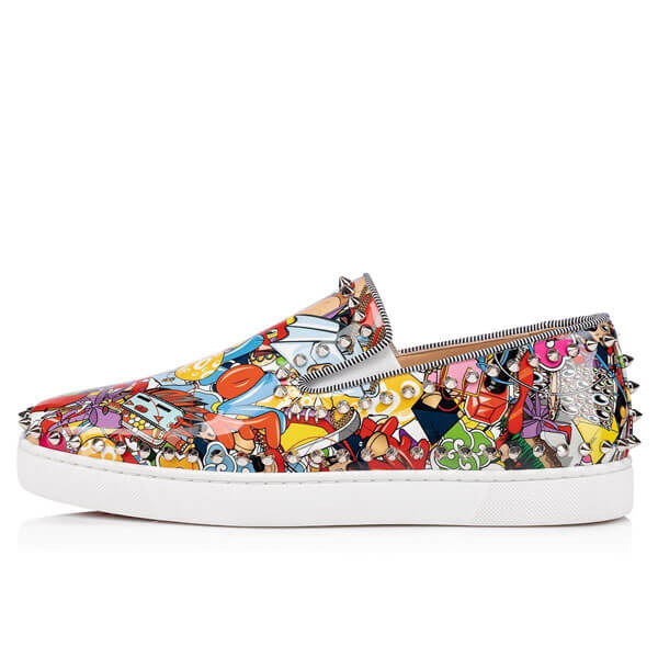 20SS新作★ルブタン スニーカー 偽物 Christian Louboutin Pik Boat Flat カラフル★スリッポン 3200293M251