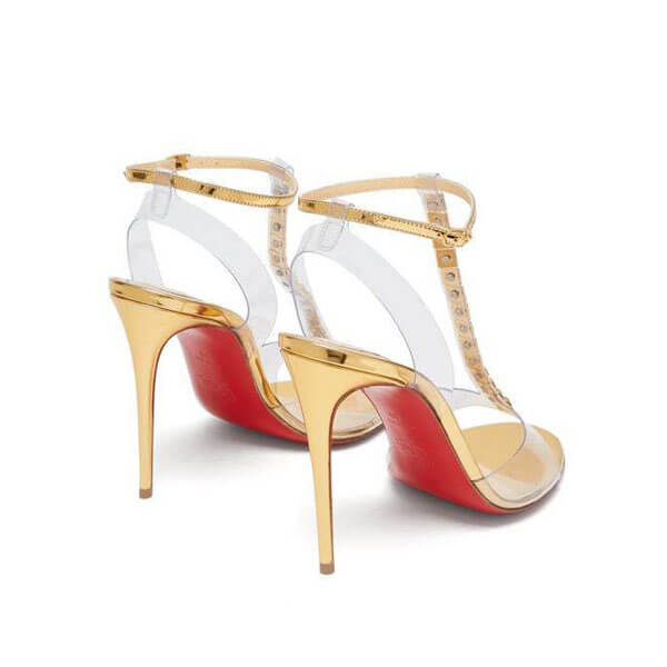 ルブタン サンダル コピー Christian Louboutin☆JamaisピラミッドStudsミラーレザーsandal