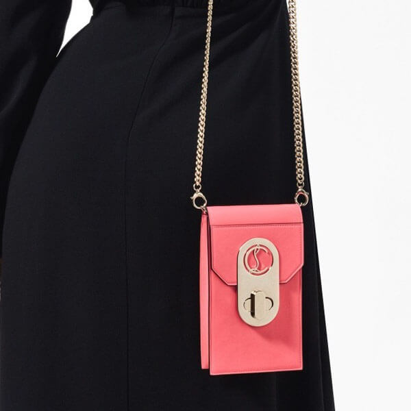 【新作】クリスチャン ルブタン スマホケース コピー Christian Louboutin ELISA スマホケース ピンク レザー 3205052P504