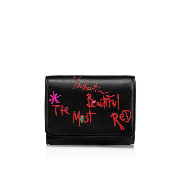 クリスチャン ルブタン 財布 コピー CHRISTIAN LOUBOUTIN●W Loubigaga Mini Wallet /赤黒 1205105H740