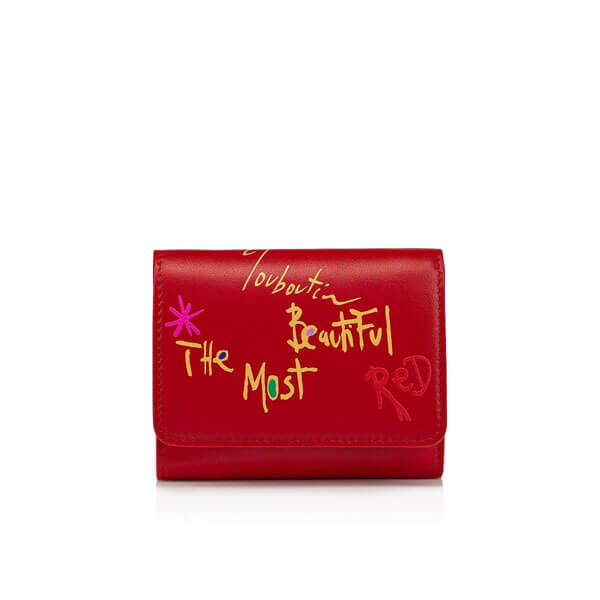 クリスチャン ルブタン 財布 コピー CHRISTIAN LOUBOUTIN●W Loubigaga Mini Wallet /赤黒 1205105H740