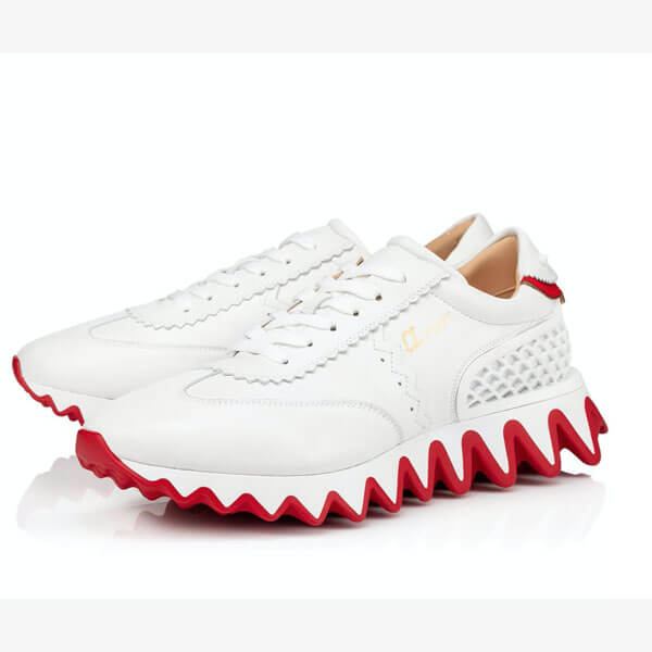 ルブタン スニーカー 偽物 21AW 新作★Christian Louboutin LOUBISHARK 爽やかホワイト★3200517WH43