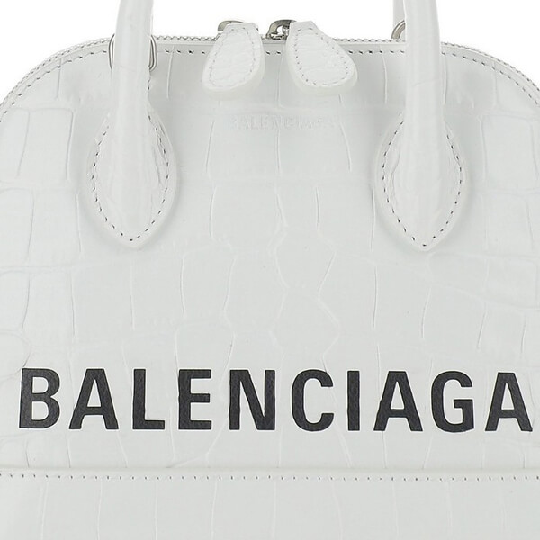 バレンシアガ バッグ コピー バレンシアガ★White Leather Ville Top XXS Bowler Bag