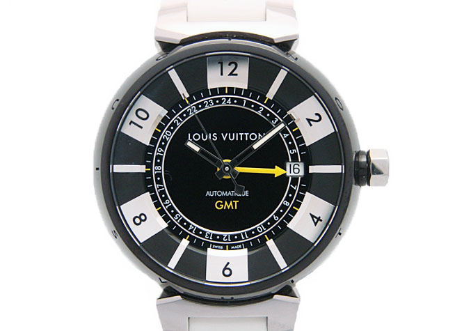 ルイヴィトン時計 タンブール インブラック GMT Q113K メンズ