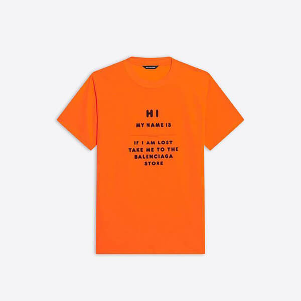 【バレンシアガ tシャツ コピー】スモールフィット Tシャツ オレンジ ロゴ 661705TKVH57513