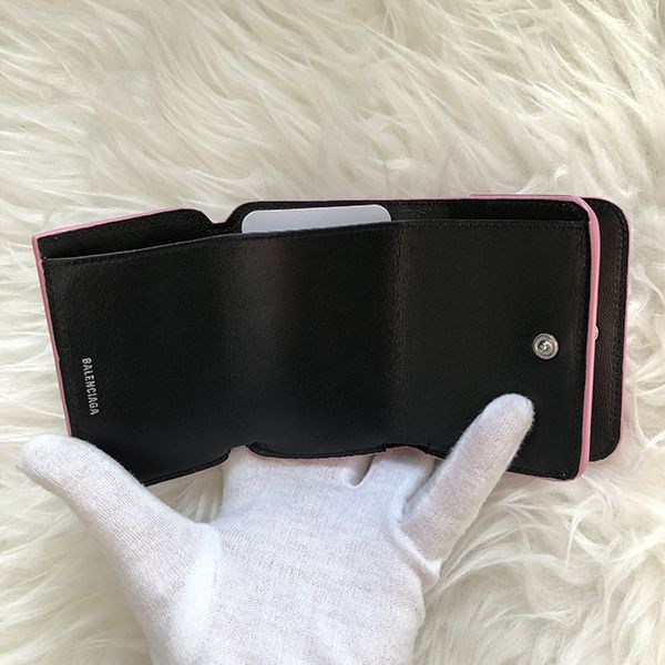【バレンシアガ 財布 偽物】大人気 クロコ型押し 三つ折り ミニ財布