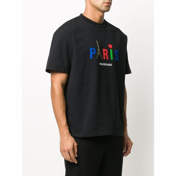 【バレンシアガ】バレンシアガ Tシャツ コピー logo paris t-shirt TTN-00162/594599/TGV43