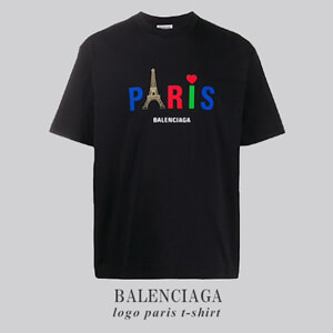 【完売前に】バレンシアガ Tシャツ コピー logo paris t-shirt TTN-00162/594599/TGV43