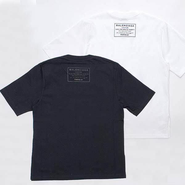 バレンシアガ Tシャツ 偽物 バック ロゴ 半袖 Tシャツ レディース 496052 TXK46