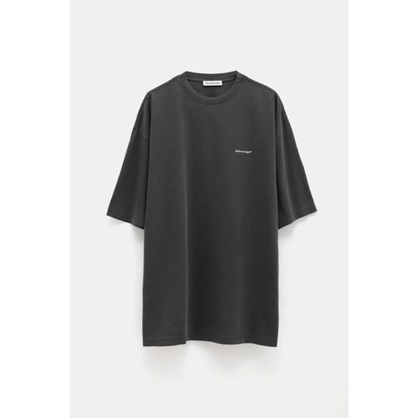 バレンシアガ★バレンシアガ ロゴ プリント Tシャツ 偽物 黒白