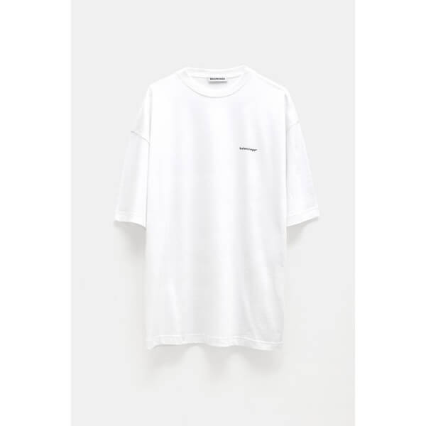 バレンシアガ★バレンシアガ ロゴ プリント Tシャツ 偽物 黒白