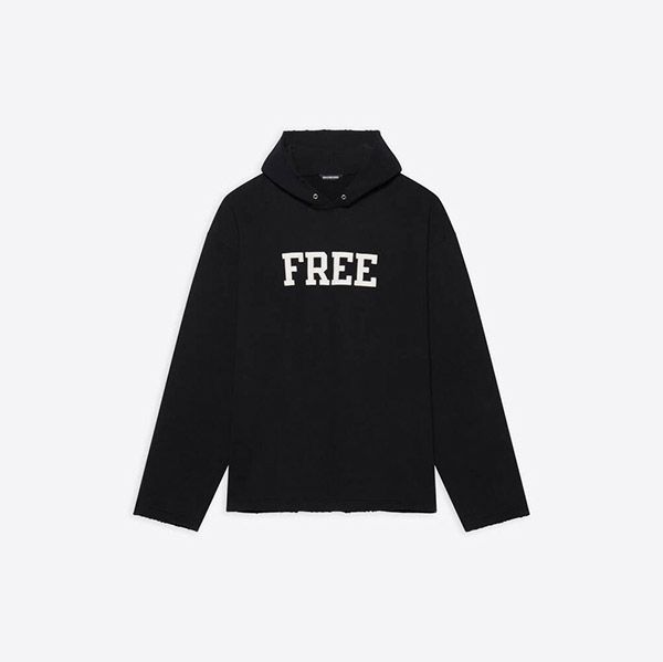 ◆バレンシアガ パーカー コピー◆FREEロゴ入り フリース 黒 661711TKVD41070 