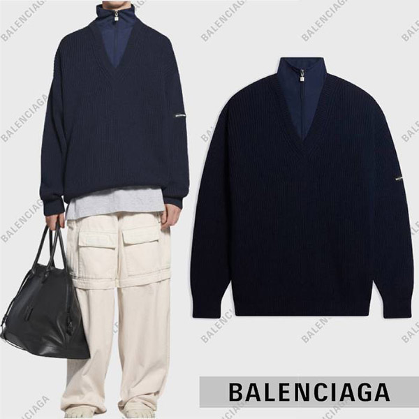 【バレンシアガ 偽物 セーター】21-22AW ロゴ レイヤードトラックスーツニット 675274T16118065