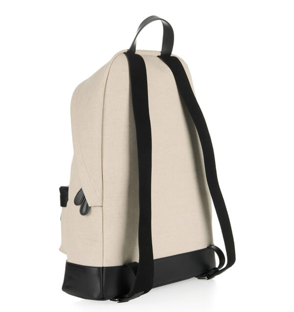 2015-16AW バレンシアガ NAVY SAC A DOS Canvas バレンシアガ コピーユニセックスキャンバス&times;ブラックレザーのバックパック NAVY CABAS B6719