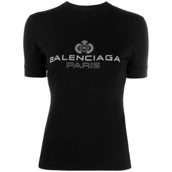 【バレンシアガ】BB バレンシアガ パリ Tシャツ コピー BLACK 594603TGV471000