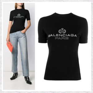 【最短翌日着】BB バレンシアガ パリ Tシャツ コピー BLACK 594603TGV471000
