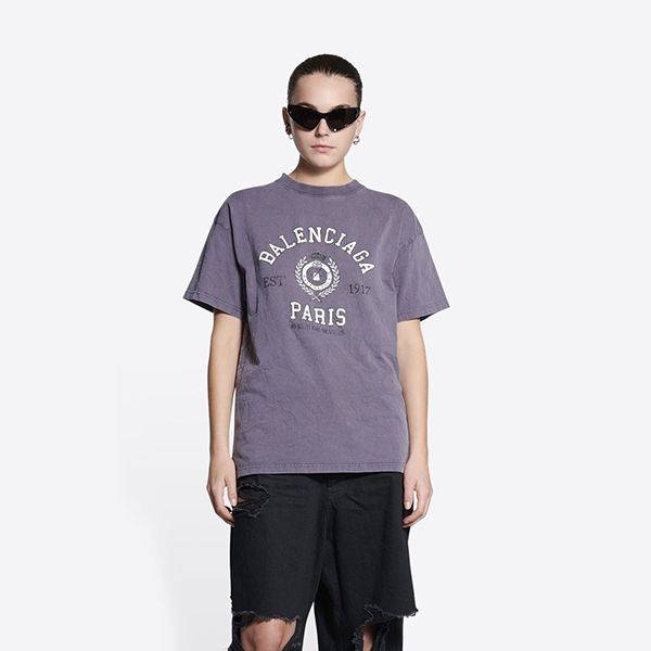 【セレブ多数愛用】◆バレンシアガ COLLEGE 1917 コットン Tシャツ 偽物 2色 612965TMV98616