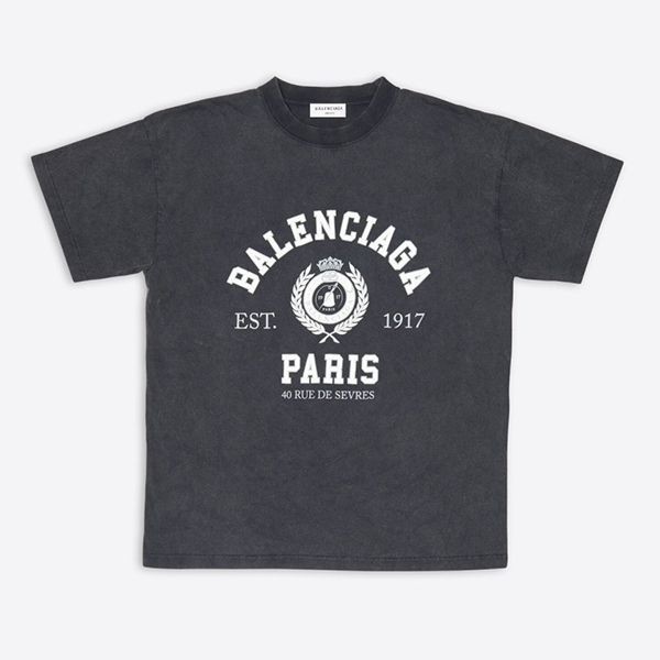【セレブ多数愛用】◆バレンシアガ COLLEGE 1917 コットン Tシャツ 偽物 2色 612965TMV98616