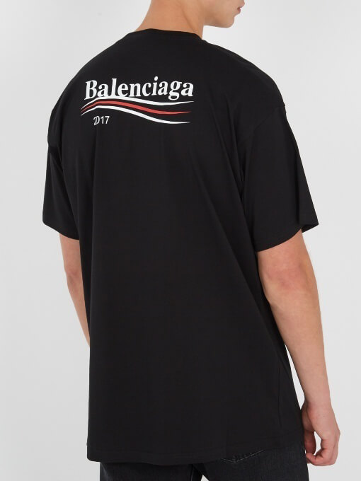 バレンシアガスーパーコピー プリントロゴTシャツ オーバーサイズ