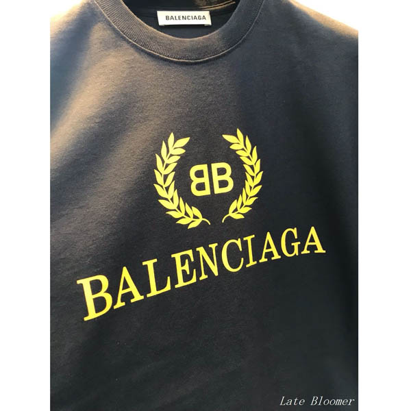 2020SS バレンシアガスーパーコピー オーバーサイズ プリントTシャツ ネイビー