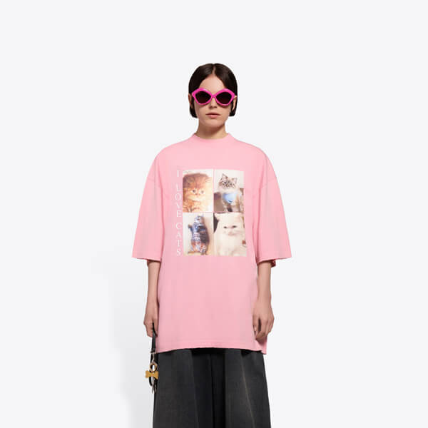 バレンシアガ Tシャツ コピー【可愛い】21SS新作 I LOVE CATS 641532TJVG85630