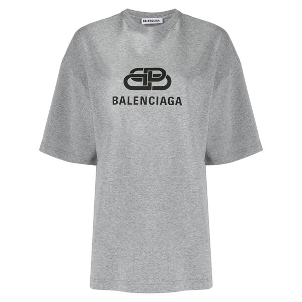 新作【バレンシアガ】BB バレンシアガ ロゴ Tシャツ コピー GREY 571205TGV751300
