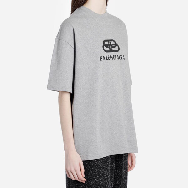 新作【バレンシアガ】BB バレンシアガ ロゴ Tシャツ コピー GREY 571205TGV751300