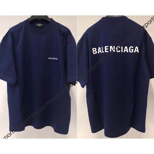 バレンシアガ Tシャツ 偽物 メンズ背中ロゴミディアムフィットTシャツ各色612965TIVG