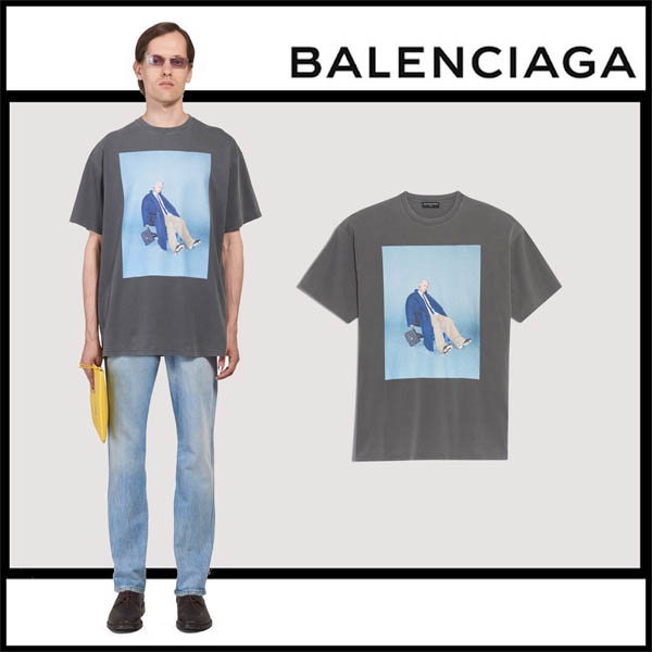 2018SS バレンシアガスーパーコピー★ロゴプリントコットンTシャツ