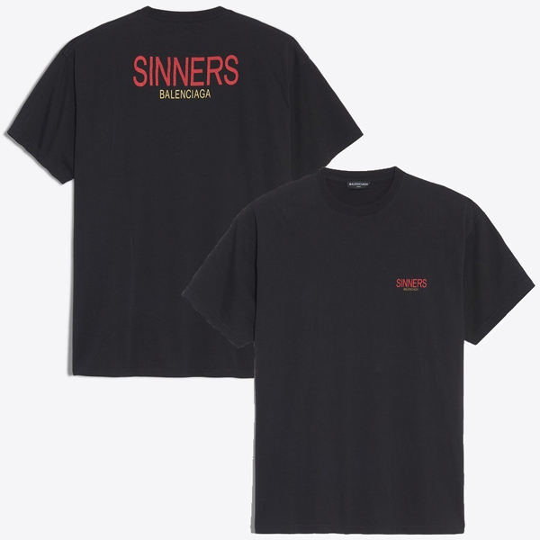 バレンシアガスーパーコピー バレンシアガ 2018SS SINNERS オーバーサイズTシャツ NOIR