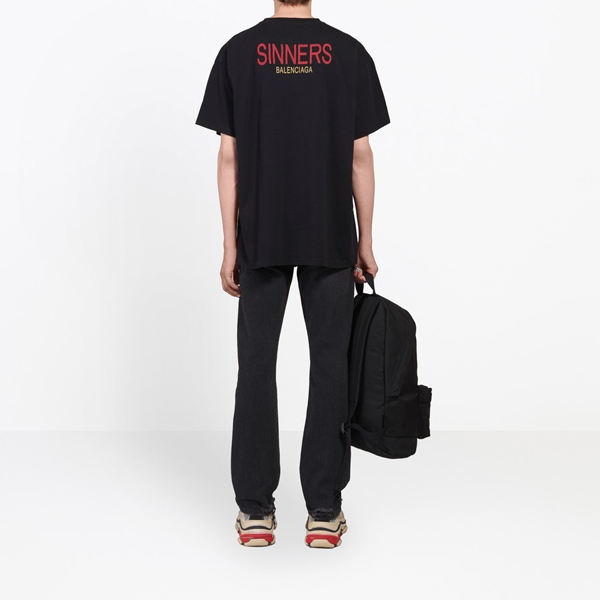 バレンシアガスーパーコピー バレンシアガ 2018SS SINNERS オーバーサイズTシャツ NOIR