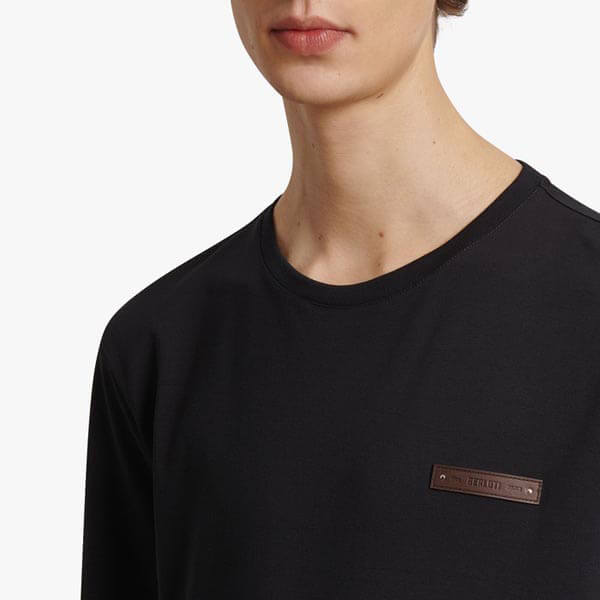 【ベルルッティ Tシャツ コピー】日本未入荷 新作 レザーディテール R20JRS62-JAEK