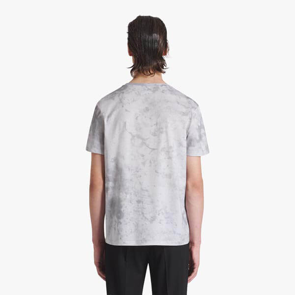 【ベルルッティ Tシャツ 偽物】マーブル ロゴ グレー 半袖