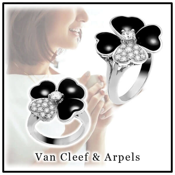 即日対応☆ヴァンクリーフ＆アーペル コピー VanCleef&Arpels コスモス リング  ミディアムモデル VCARO51X00