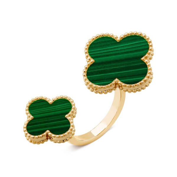 Van Cleef & Arpels ヴァンクリーフ＆アーペル 偽物 孔雀石 YG オープンリング Magic すぐ届く VCARO3MI00