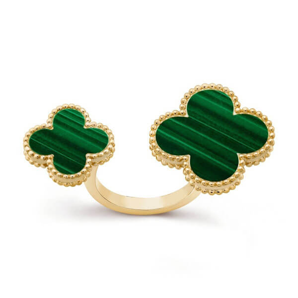 Van Cleef & Arpels ヴァンクリーフ＆アーペル 偽物 孔雀石 YG オープンリング Magic すぐ届く VCARO3MI00