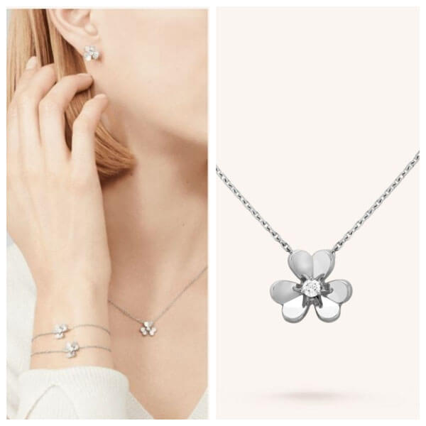 ヴァンクリーフ＆アーペル ネックレス 偽物*Van Cleef & Arpels フリヴォルネックレスミニモデル 豪華ダイヤ入り