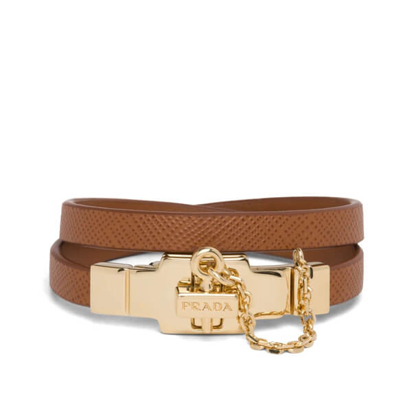 【PRADA】プラダ ブレスレット コピー サフィアーノ☆ダブルラップブレスレット*1IB310_053