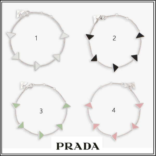 プラダ ブレスレット コピー 限定【PRADA】プラダ ロゴトライアングル ブレスレット ４色