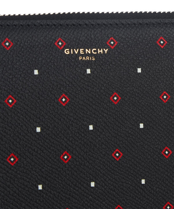 16SS GIVENCHY ジバンシィスーパーコピー ダイアモンド柄 ジップ長財布/ブラック