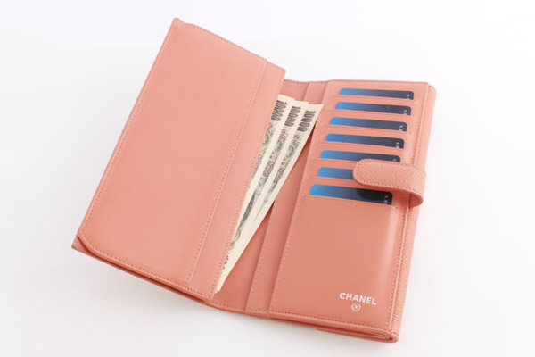 シャネルスーパーコピー シャネル キャビアスキン 長財布 ローズピンク A48649
